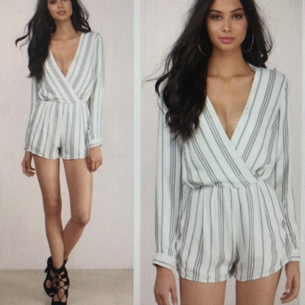 Gentle Fawn Bordeaux Striped Long Sleeve Romper